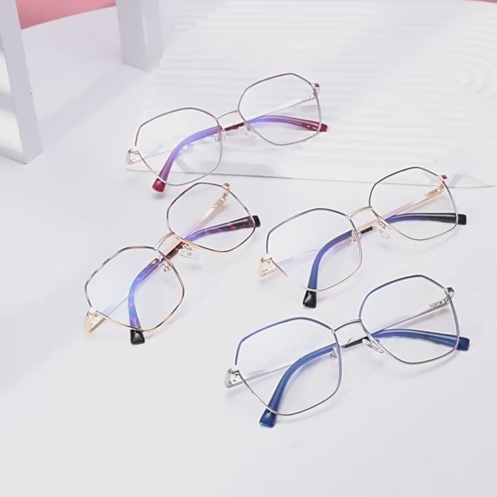 Enamel Rim Metal Butterfly Blue Light Blocking Glasses