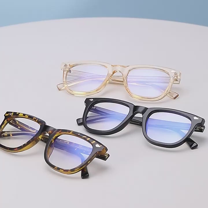 Diamond Rivet Square Blue Light Blocking Glasses