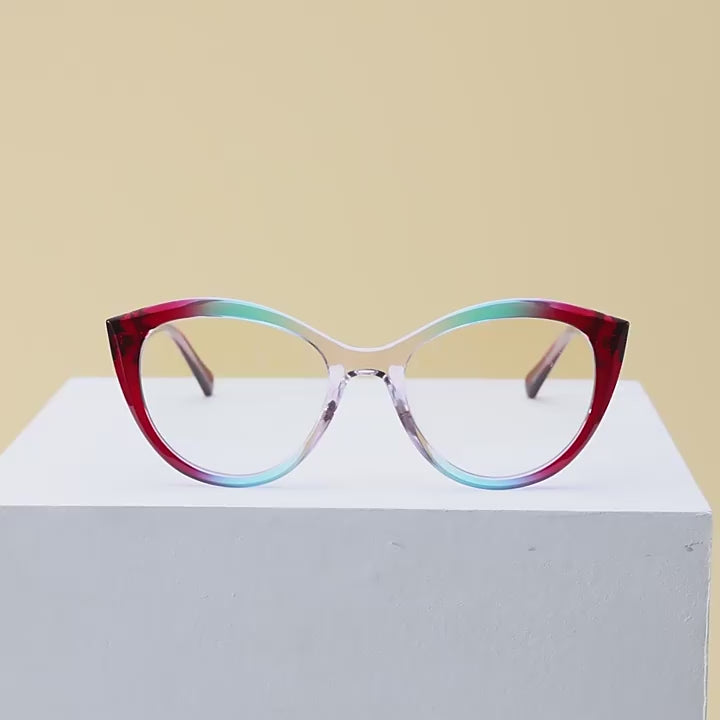 Round Cat Eye Blue Light Blocking Glasses