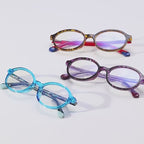Contrast Temple Round Blue Light Blocking Glasses