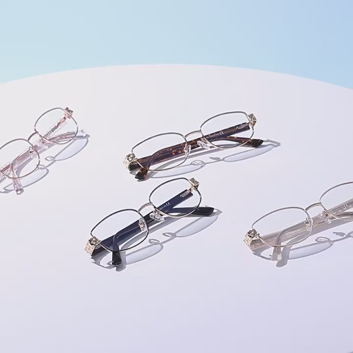 Vintage Metal Rectangle Blue Light Blocking Glasses