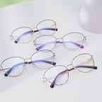 Enamel Rim Round Butterfly Blue Light Blocking Glasses