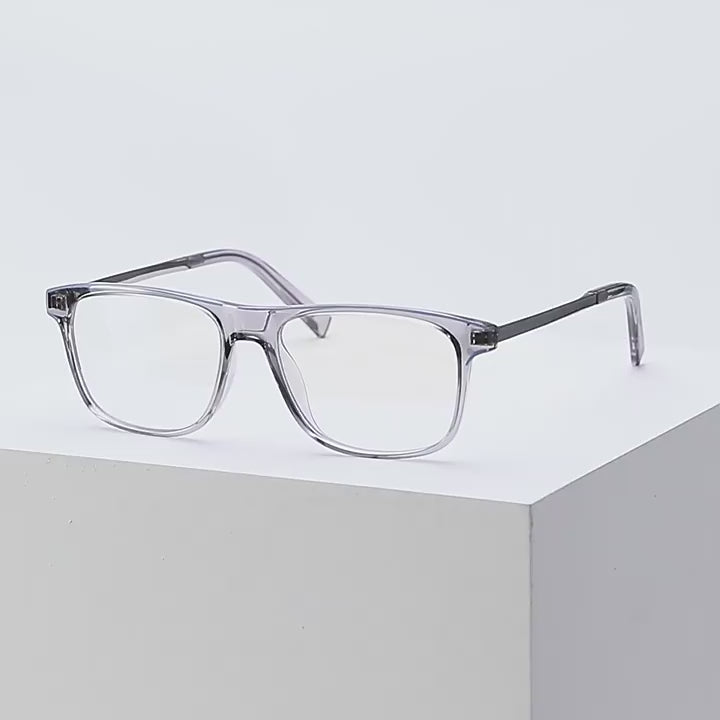 Metal Temple Rectangle Blue Light Blocking Glasses