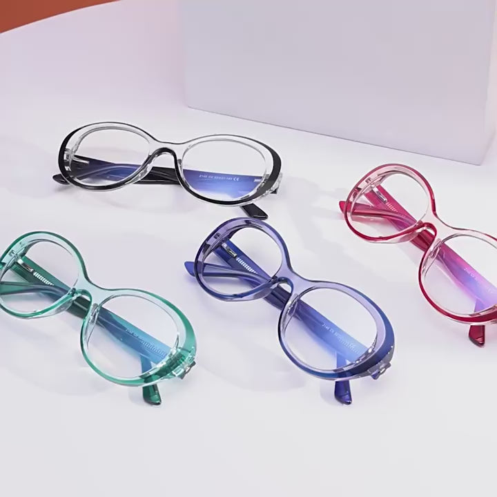 Retro Oval Blue Light Blocking Glasses