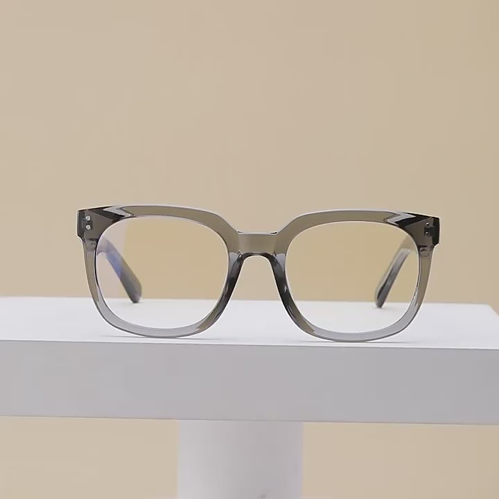 Dual Rivet Keyhole Square Blue Light Blocking Glasses