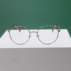 Chain-Link Temple Round Blue Light Blocking Glasses