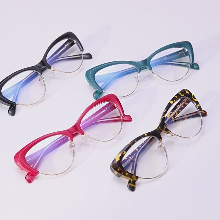 Winged Browline Cat Eye Blue Light Blocking Glasses