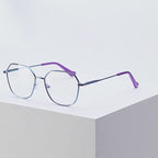 Enamel Rim Octagon Metal Blue Light Blocking Glasses