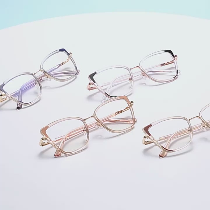 Corner Accent Cat Eye Blue Light Blocking Glasses