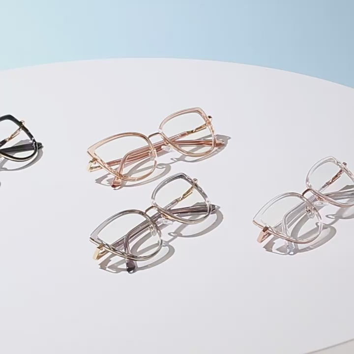 Metal Bridge Cat Eye Blue Light Blocking Glasses