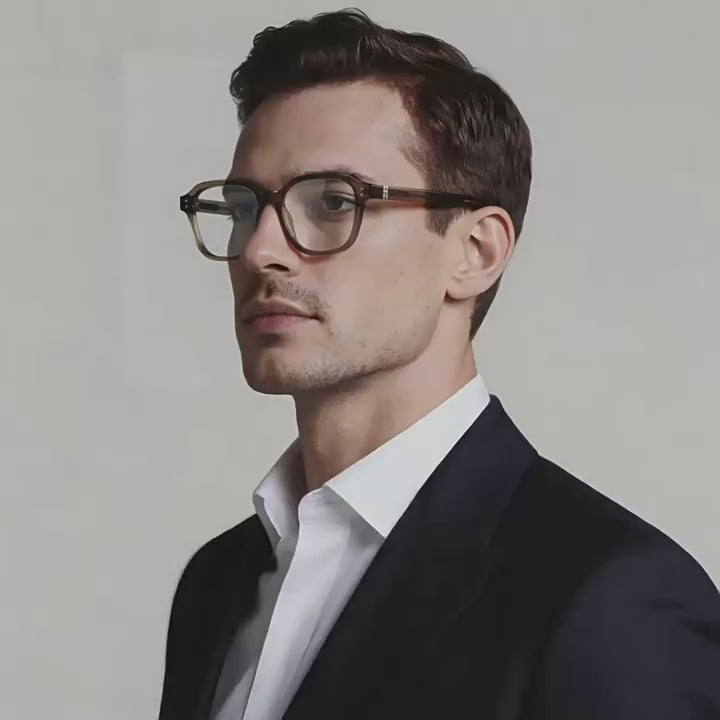 Double-Bar Hinge Square Blue Light Blocking Glasses