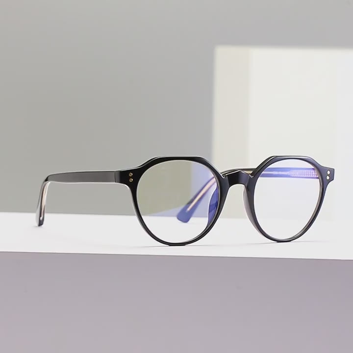 Sculpted Round Blue Light Blocking Glasses