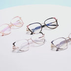 Triangle Accent Cat Eye Blue Light Blocking Glasses