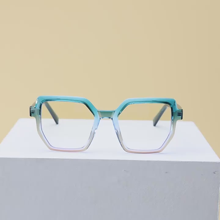 Faceted Geometric Blue Light Blocking Glasses