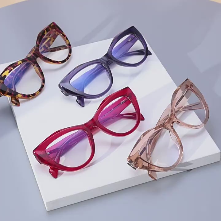 Sculpted Cat Eye Blue Light Blocking Glasses