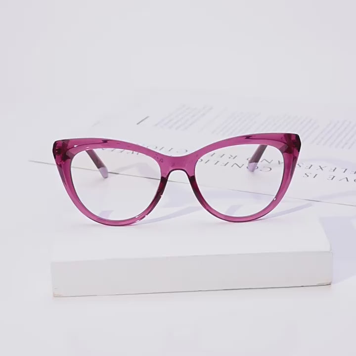 Contrast Tip Cat Eye Blue Light Blocking Glasses