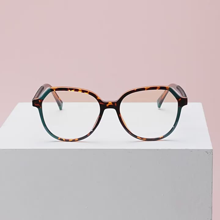 Braided Temple Geometric Blue Light Blocking Glasses
