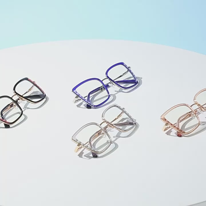 Diamond Accent Square Blue Light Blocking Glasses
