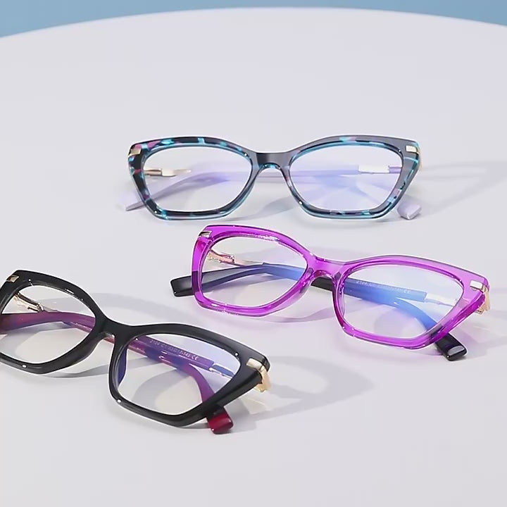 Graphic Cat Eye Blue Light Blocking Glasses