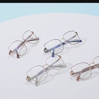 Multi-Groove Hinge Butterfly Square Blue Light Blocking Glasses