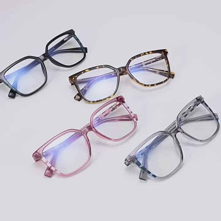 Pyramid Stud Square Blue Light Blocking Glasses