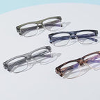 Semi-Rimless Browline Square Blue Light Blocking Glasses
