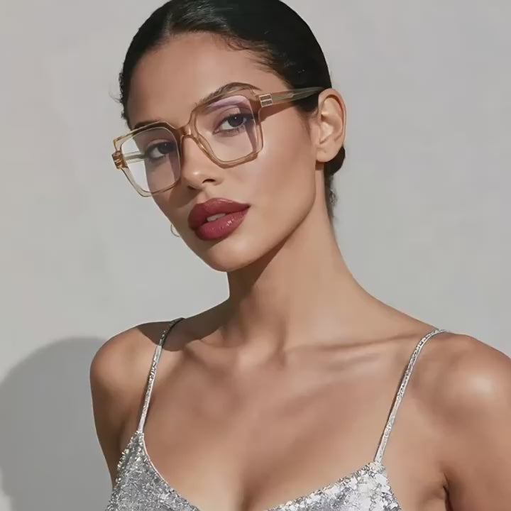 Crystal Accent Square Blue Light Blocking Glasses