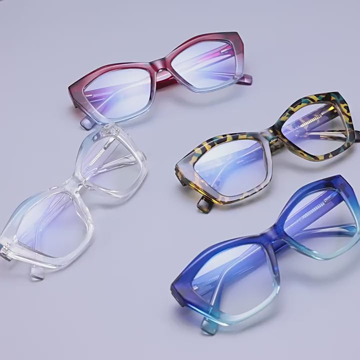 Sculpted Wave Cat Eye Blue Light Blocking Glasses