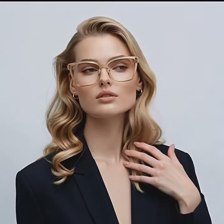 Gold Band Cat Eye Blue Light Blocking Glasses