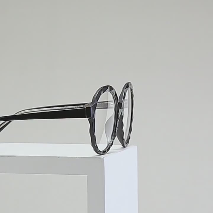 Diamond Cut Round Blue Light Blocking Glasses