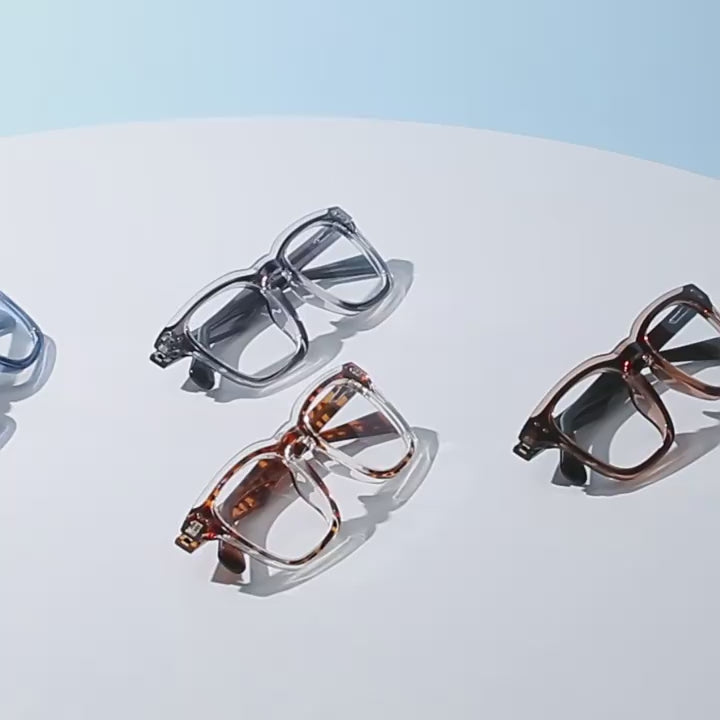 Dual Rivet Square Blue Light Blocking Glasses