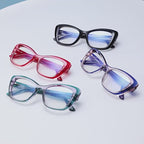 Fluted Temple Cat Eye Blue Light Blocking Glasses