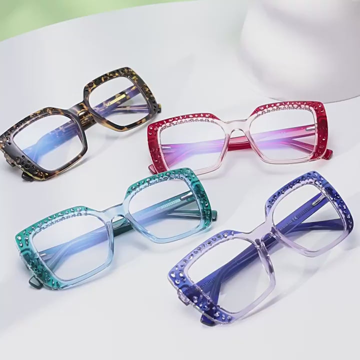 Perforated Square Blue Light Blocking Glasses