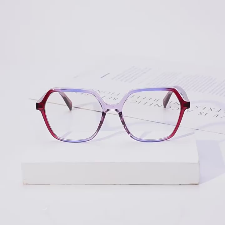 Pyramid Stud Hexagon Blue Light Blocking Glasses