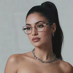 Vintage Metal Square Blue Light Blocking Glasses