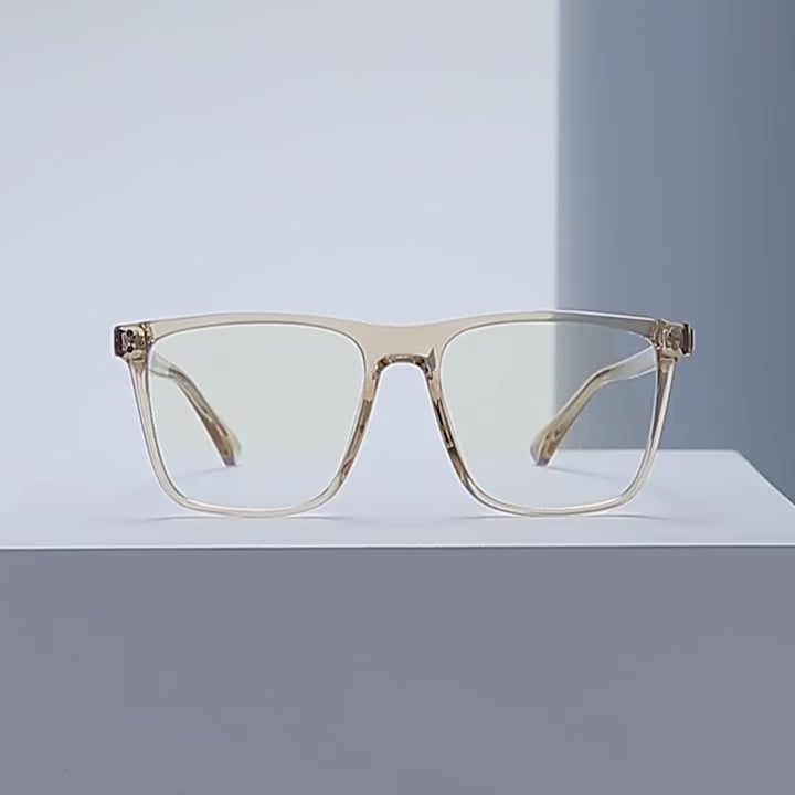 Dual Rivet Wire Core Square Blue Light Blocking Glasses