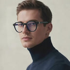 Rounded Pentagon Transparent Acetate Gold Hinge Blue Light Blocking Glasses