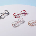 Double-Rim Cat Eye Blue Light Blocking Glasses