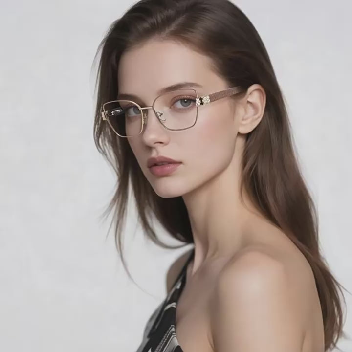 Filigree Metal Cat Eye Blue Light Blocking Glasses