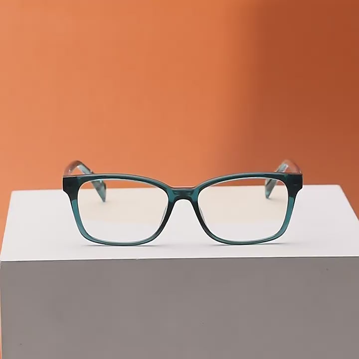 Contrast Temple Rectangle Blue Light Blocking Glasses