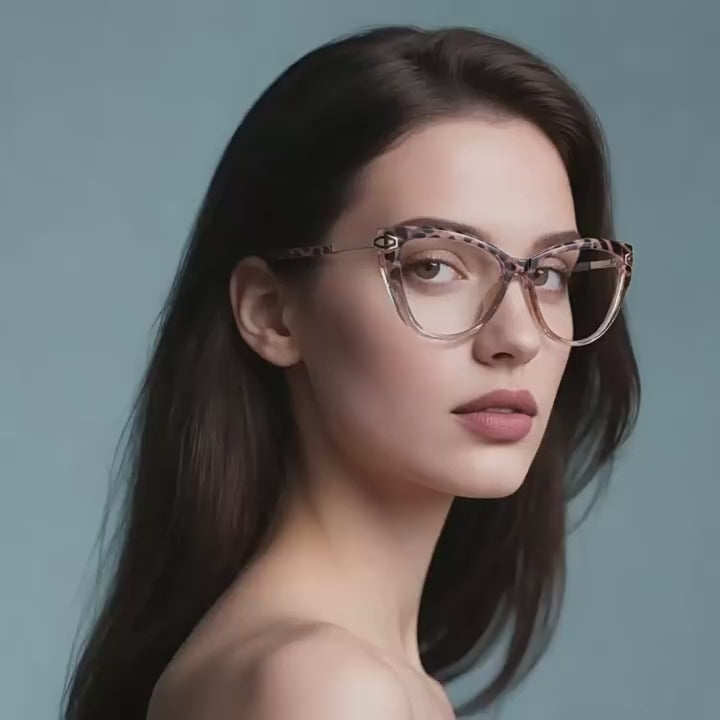 Hexagon Clasp Cat Eye Blue Light Blocking Glasses