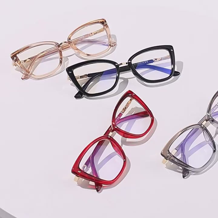 Gold Arch Bridge Cat Eye Blue Light Blocking Glasses